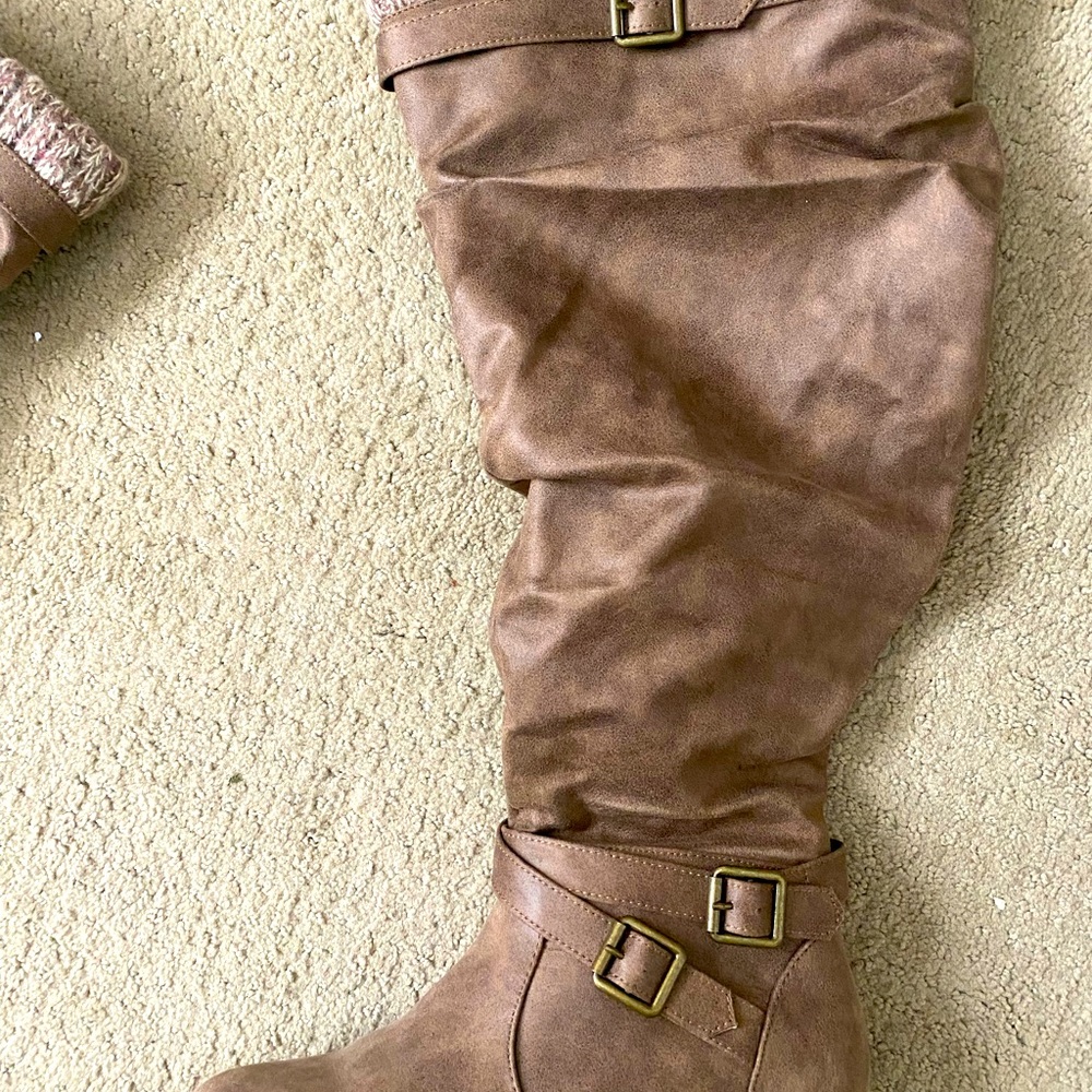 Sweater-Trimmed Over-The-Knee Boot (WW)